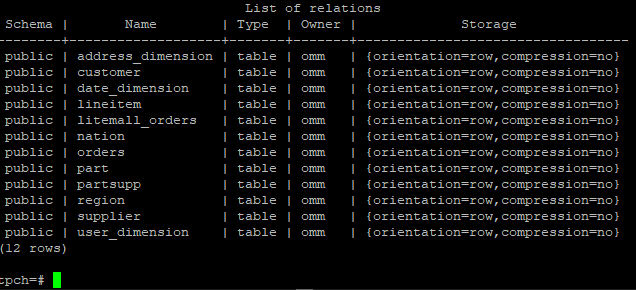 Screenshot of 12 tables